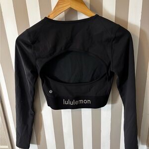 lululemon athletica Black Long Sleeve Crop Top